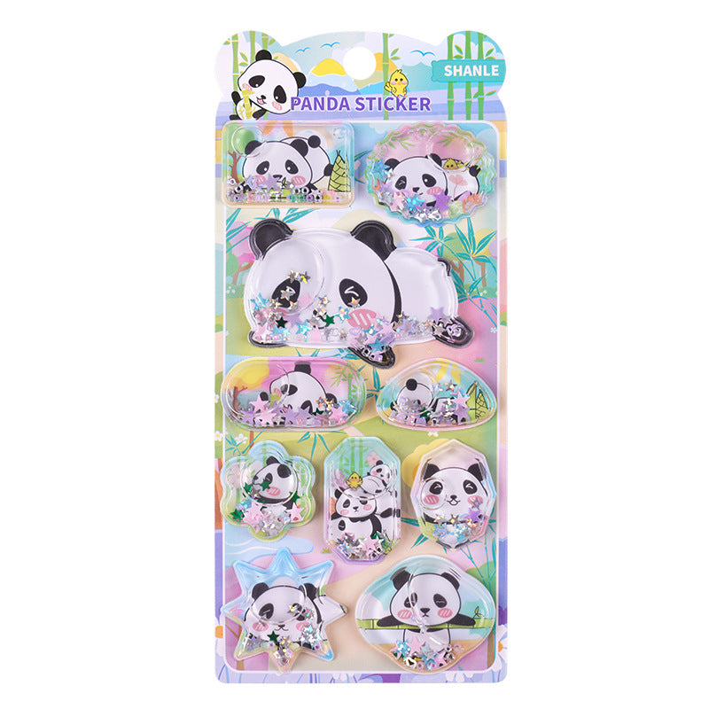 ウォーターシール ぷくぷくシール 可愛い 立体 3D パンダ柄 手帳用装飾 DIY クリエイティブ ファッション 個性的 かわいい